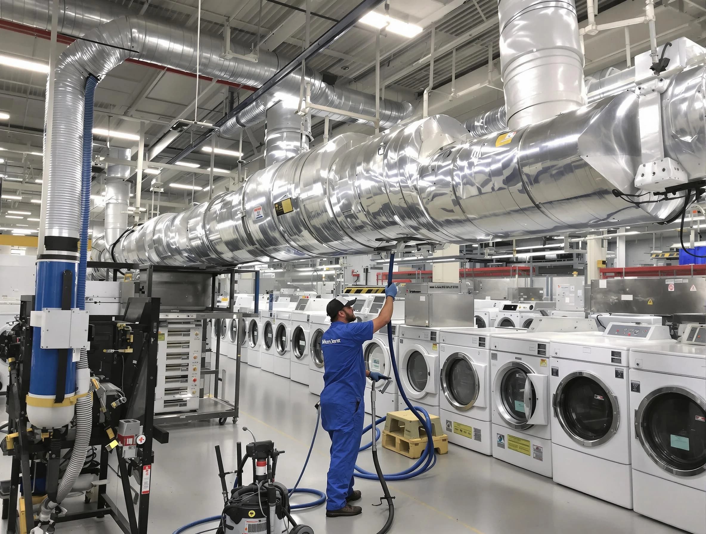 Vineyard Dryer Vent Cleaning team performing heavy-duty industrial dryer vent cleaning in Vineyard