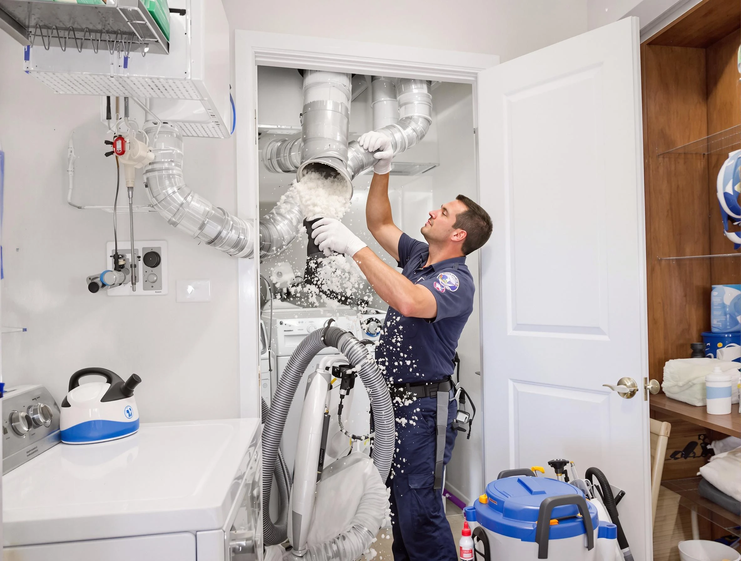 Vineyard Dryer Vent Cleaning technician delivering thorough residential dryer vent cleaning service in Vineyard